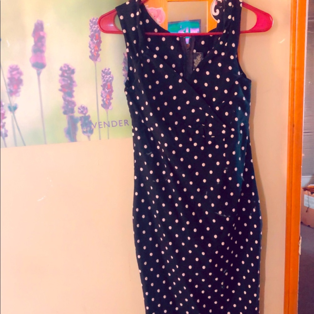 Rock Steady black and white polka dot dress.